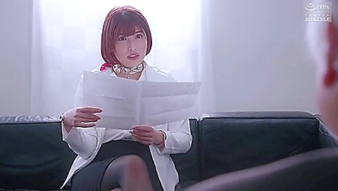 Redhead office is a blowjob lover and the male boss