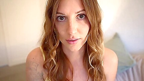 Tattooed big tits brunette 18+ babe in stockings 18+