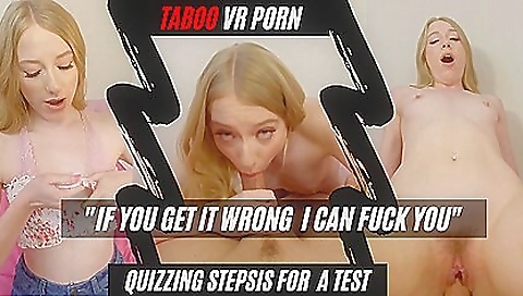Horny blonde stepsister fucks for a test and enjoys the sex