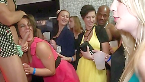 Cute blonde brunette getting a dildo from her hole