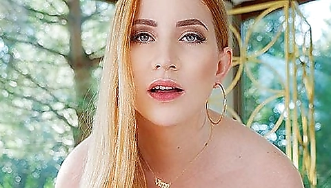 Sexy redhead with a hot blowjob in video in vr porn