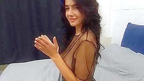 Busty girl is doing a hot strip tease with a vr model