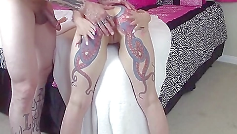 Tattooed blonde with a nice ass gets her anal filled