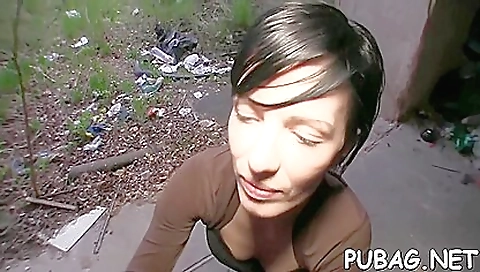 Sexy brunette is in her boots and in panties in this porn video