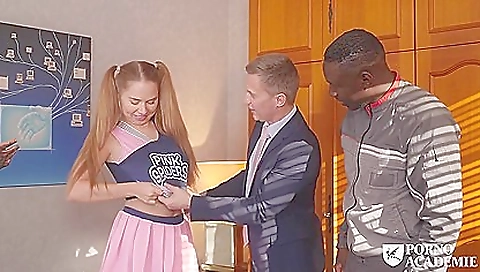 Interracial threesome with a hot blonde and a black cock