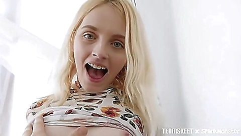 Blonde mature stepdaughter pleases her stepdad with pussy creampies