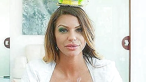 horny guy cumshots a horny milf on the bed for his day