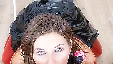 Latex slave sucks dick in vr porn and gets fucked hard