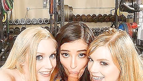 Brunette and fat girl going back in to some gym fun