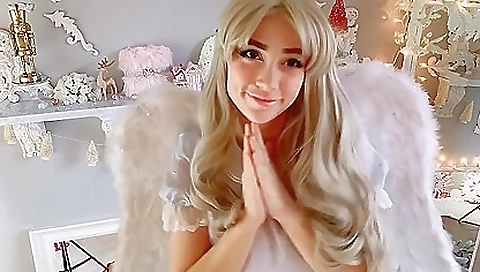 Blonde with a nice face sucks dick and takes off her panties