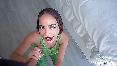 Stepbrother fucks his stepdaughter with a big vibrator