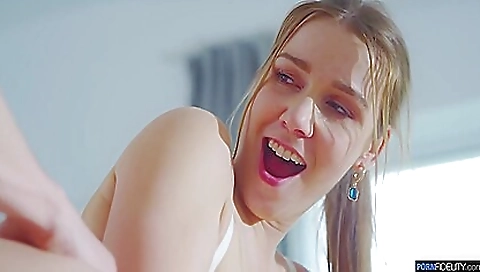 Blonde with a small tits is getting her pussy fisted