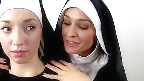 Lesbian chicks in sexy dresses getting their pussies penetrated