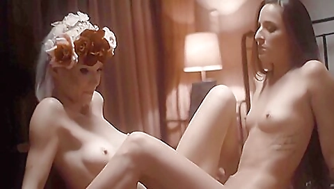 Hot lesbian anal fetish video showing two lesbians taking on the foot