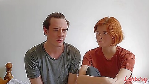 Hot redhead with a tattoo takes a big cock and a face