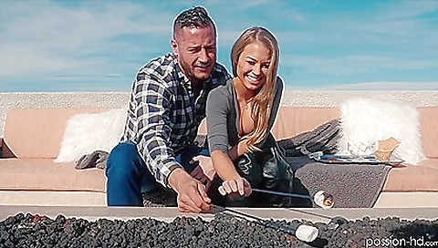 Kinky brunette with huge natural breasts rides a big cock